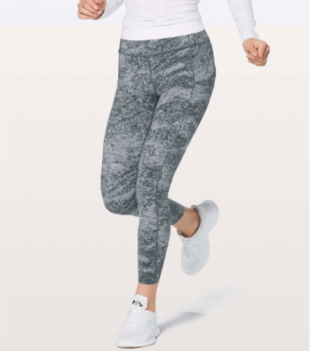 Lululemon Fast & Free 7/8 Tight II 25" Area Ice Grey Nulux Size 10